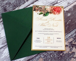 Zaproszenia ślubne glam Brzoskiwniowa Piwonia AW-ZPP