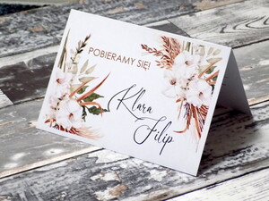 Zaproszenia ślubne rustykalne Białe Kwiaty