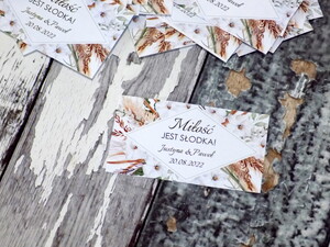 Naklejka na pudełko na ciasto białe kwiaty i trawy - AW-NNC