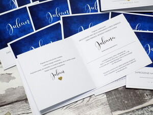 Zaproszenie na Chrzest Święty, Urodziny, Roczek Kobaltowe Niebo