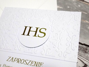 Zaproszenia na Pierwszą Komunię Świętą, Wytłaczane