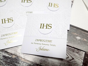 Zaproszenia na Pierwszą Komunię Świętą, Wytłaczane