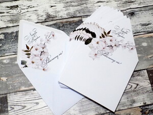 Ozdobna wkładka do koperty biały storczyk AW-WS