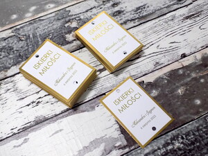 Karty na iskierki miłości biel i złoto AW-IBZ