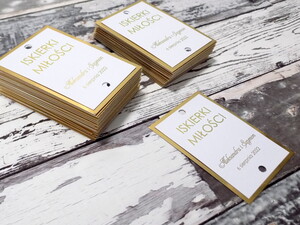 Karty na iskierki miłości biel i złoto AW-IBZ