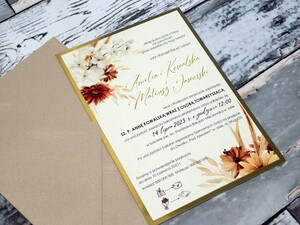 Zaproszenia ślubne jednokartkowe Jesienny Bukiet