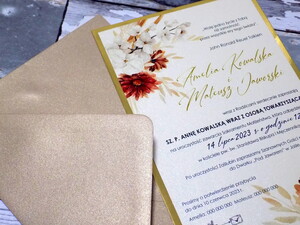 Zaproszenia ślubne jednokartkowe Jesienny Bukiet