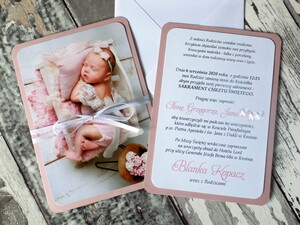 Zaproszenia na Chrzest Św. DZIEWCZYNKA ze zdjęciem