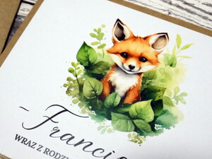 Zaproszenia urodzinowe ze zwierzątkami / safari / lisek