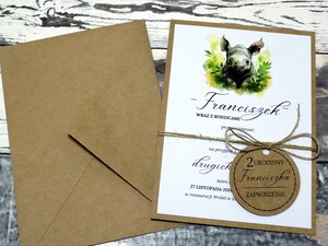 Zaproszenia urodzinowe ze zwierzątkami / safari / nosorożec