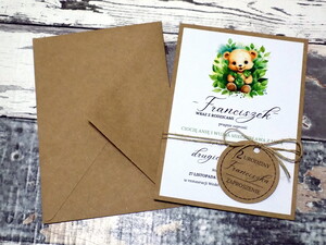 Zaproszenia urodzinowe ze zwierzątkami / safari / miś