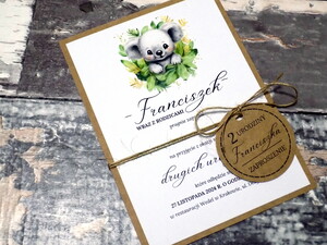 Zaproszenia urodzinowe ze zwierzątkami / safari / koala