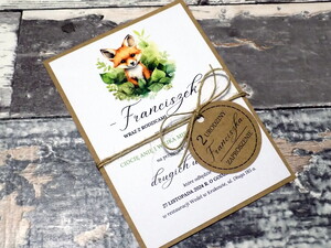 Zaproszenia urodzinowe ze zwierzątkami / safari / lisek