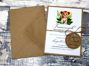 Zaproszenia urodzinowe ze zwierzątkami / safari / lwiątko