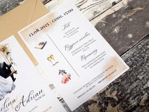 Zaproszenia ślubne Młoda Para rustykalne