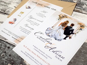 Zaproszenia ślubne Młoda Para rustykalne