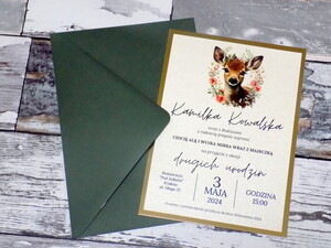 Zaproszenia na urodziny / zaproszenia urodzinowe / roczek / bambi 1