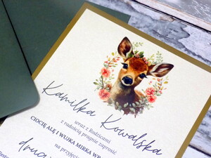 Zaproszenia na urodziny / zaproszenia urodzinowe / roczek / bambi 1