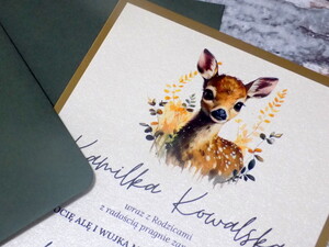 Zaproszenia urodzinowe / zaproszenia na urodziny / roczek / bambi 2