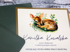 Zaproszenia urodzinowe / zaproszenia na urodziny / roczek / bambi 3