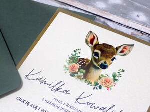 Zaproszenia urodzinowe / zaproszenia na urodziny / roczek / bambi 4