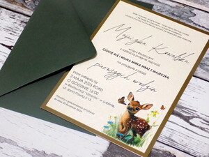 Zaproszenia urodzinowe / zaproszenia na urodziny / roczek / bambi 5