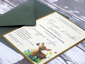 Zaproszenia urodzinowe / zaproszenia na urodziny / roczek / bambi 5