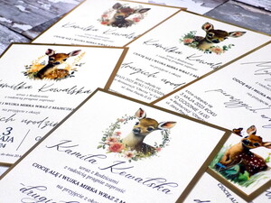 Zaproszenia urodzinowe / zaproszenia na urodziny / roczek / bambi 5