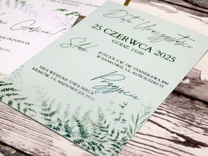Zaproszenia ślubne leśna paproć