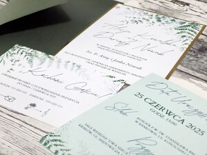 Zaproszenia ślubne leśna paproć