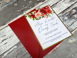Zaproszenia ślubne czerwona róża / zaproszenia z motywem róży