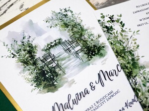 Dwukaratkowe zaproszenia ślubne magiczna chwila AW-Z14