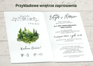 Zaproszenia ślubne - akwarelowy las AW-AL1