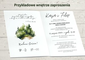 Zaproszenia ślubne - las akwarela AW-L2