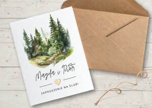 Zaproszenia ślubne - zielony las AW-AL3