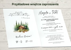 Zaproszenia ślubne - leśna chata AW-AL4