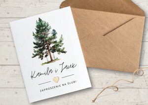 Zaproszenia ślubne - leśna sosna AW-AL6