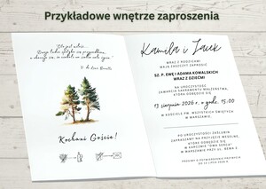 Zaproszenia ślubne - leśne sosny AW-AL8