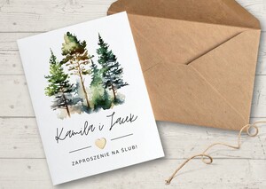 Zaproszenia ślubne - leśne drzewa AW-AL9