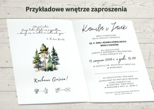 Zaproszenia ślubne - leśne drzewa AW-AL9