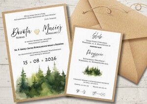 Zaproszenia ślubne rustykalne Las AW-ZRL1