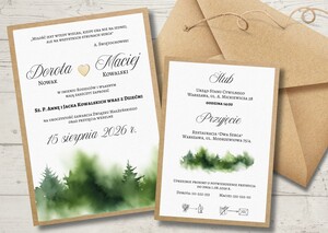 Zaproszenia ślubne rustykalny las AW-ZRL3