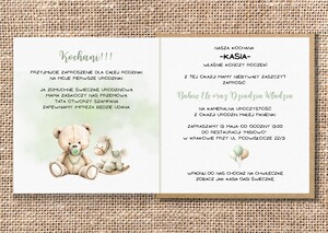 Zaproszenia na roczek / urodziny - Miś Teddy AW-ZU1