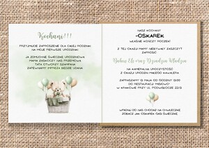 Zaproszenia na roczek / urodziny - Miś Teddy AW-ZU3