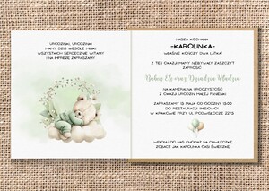 Zaproszenia na roczek / urodziny - Miś Teddy AW-ZU5