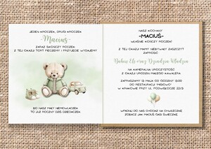 Zaproszenia na roczek / urodziny - Miś Teddy AW-ZU6