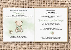 Zaproszenia na roczek / urodziny - Miś Teddy AW-ZU8