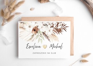 Zaproszenia rustykalne drewniane serduszko - AW-ZDS2