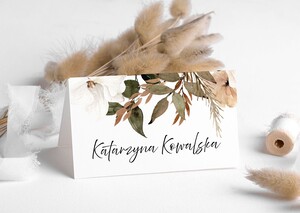 Winietki na stół weselny rustykalne kwiaty - AW-WDS3