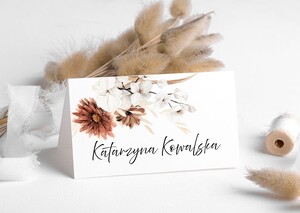 Winietki na stół weselny rustykalne kwiaty - AW-WDS4